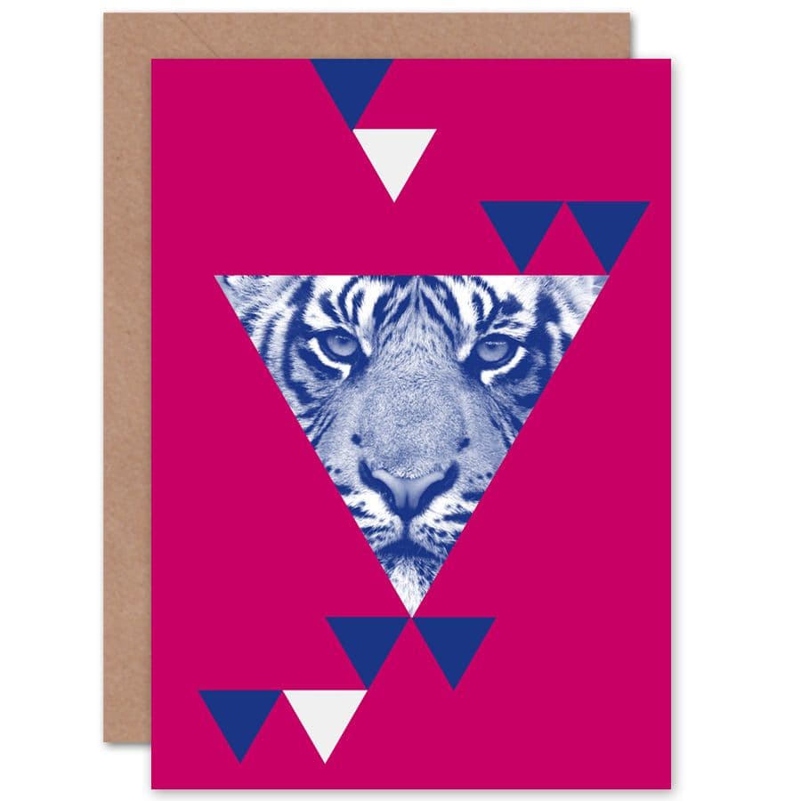 Triangular Tiger Abstract Greetings Card