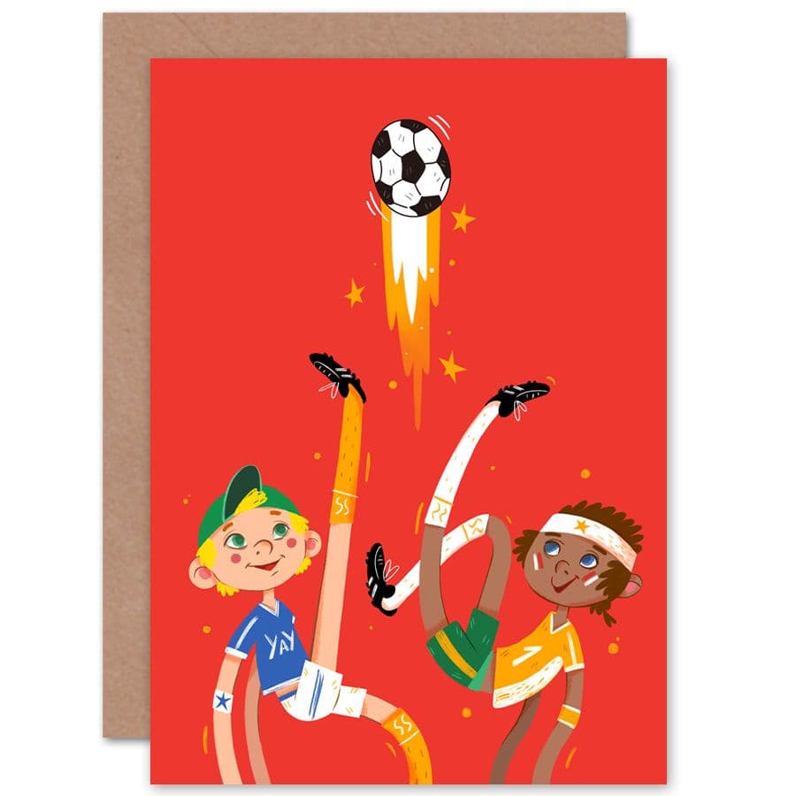 Football Soccer Friends Greetings Card