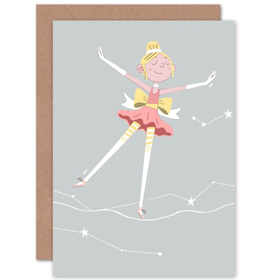 Ballerina Dancer Stars Blonde Greetings Card