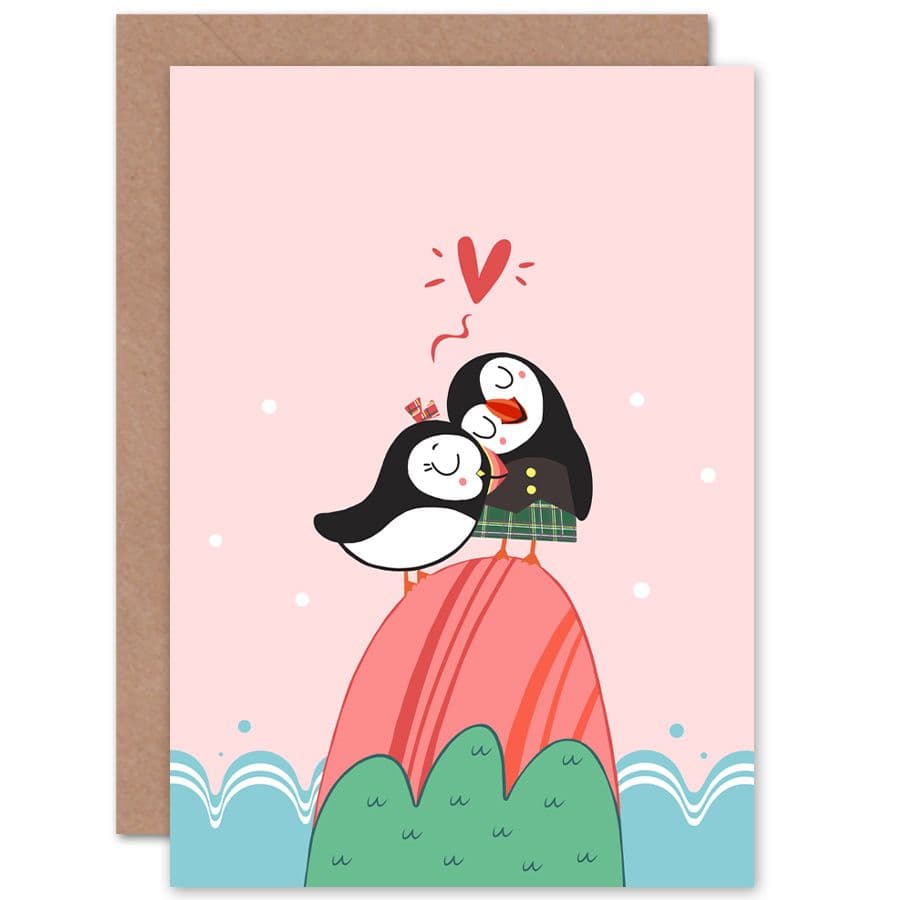 Puffins Love Greetings Card
