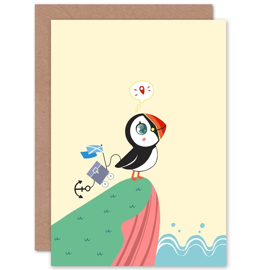 Puffin Travel Voyage Greetings Card