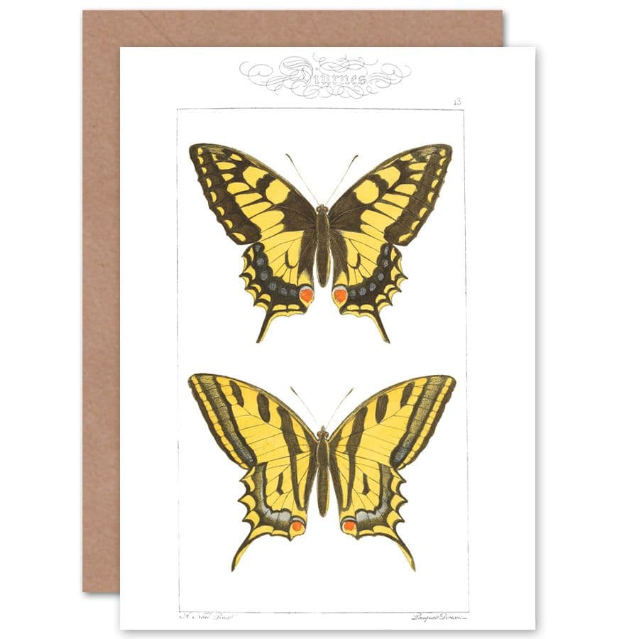 Butterflies Black and Yellow Greetings Card