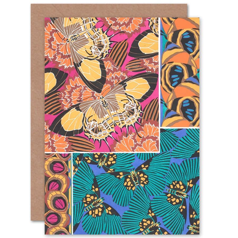 Butterflies Wings Colourful Collage Greetings Card