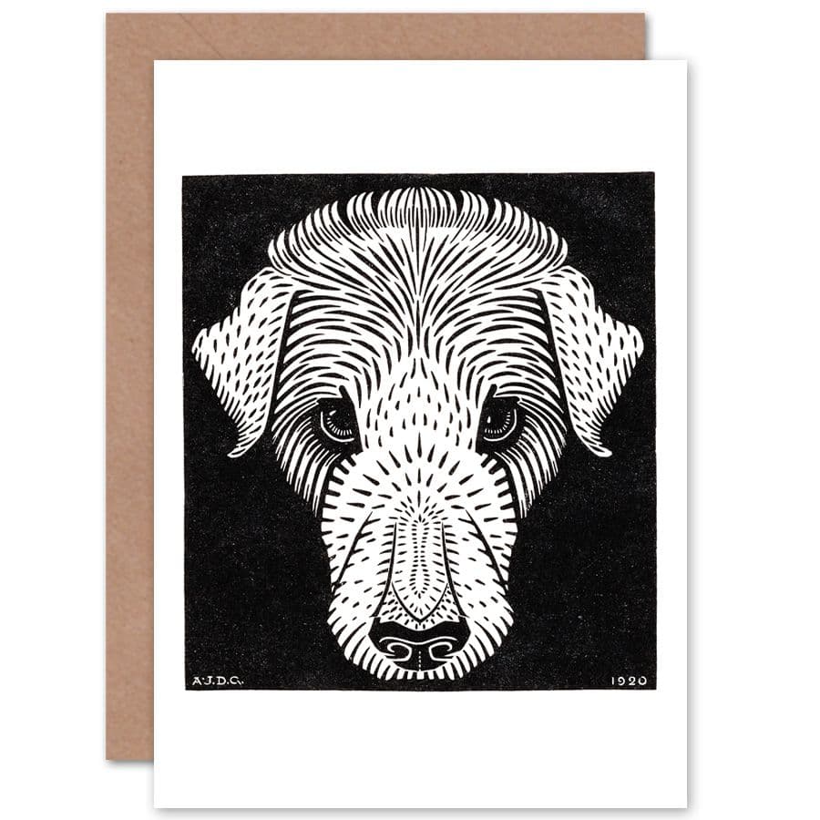 Dogs head Julie De Graag Icon Greetings Card