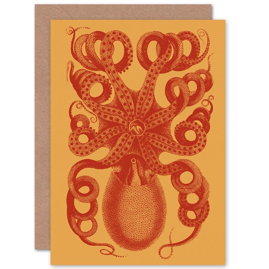 Octopus Coral Greetings Card