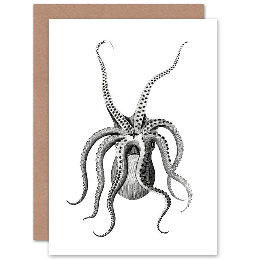 Octopus Upside Down Greetings Card