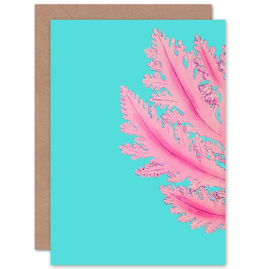 Sea Plant Pink Greetings Card