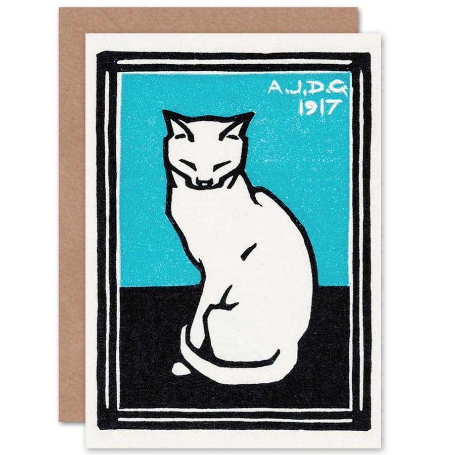 Sitting Cat Julie de Graag Greetings Card