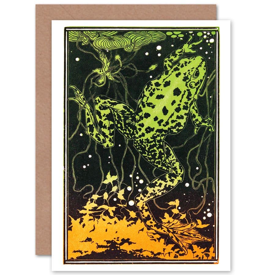 Swimming Frog Julie De Graag Greetings Card
