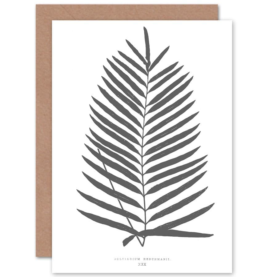 Wildflower Bontanical Fern Vintage Greetings Card