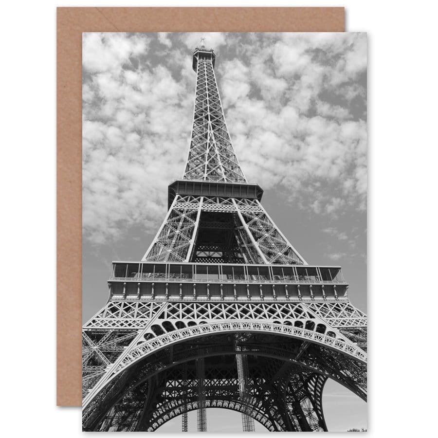 Eiffel Tower White Greetings Card