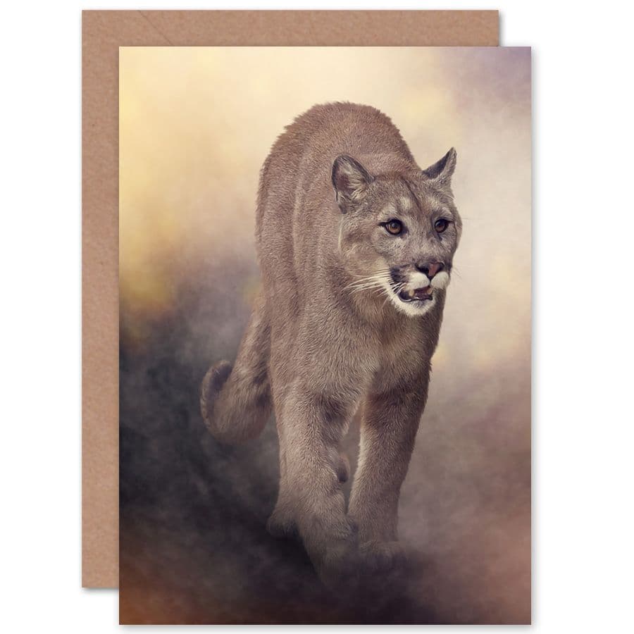 Mountain Lion Cougar Greetings Card