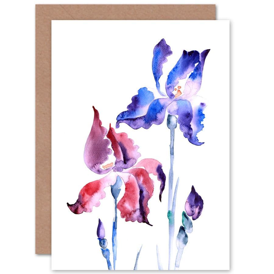 Flowers Violet Iris Greetings Card