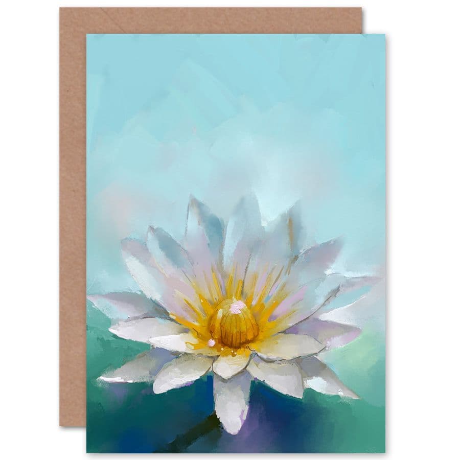Flower Lotus Painting Greetings Card