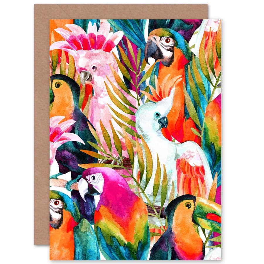 Bird Pattern Painting Greetings Card