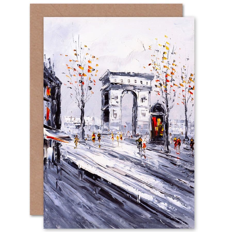 Parisian Cityscape Painting Greetings Card