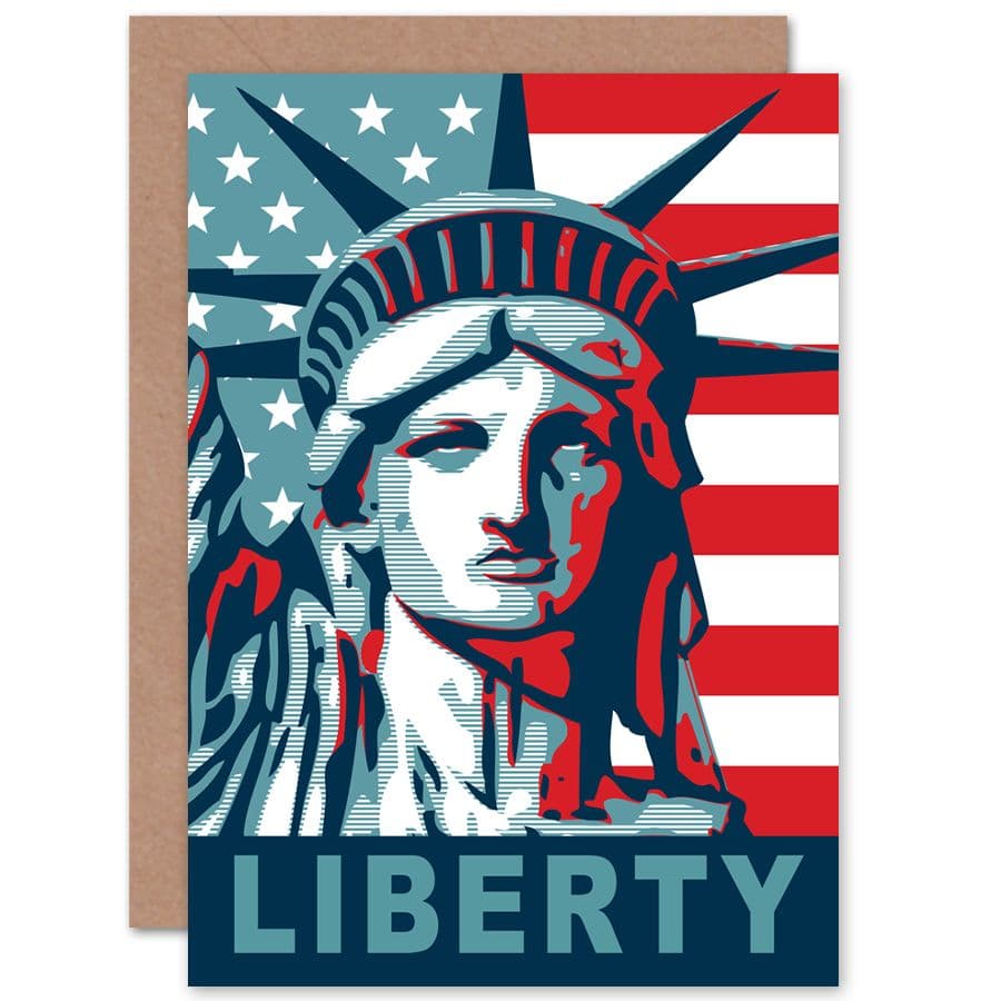 Statue Of Liberty American Icon Greetings Card
