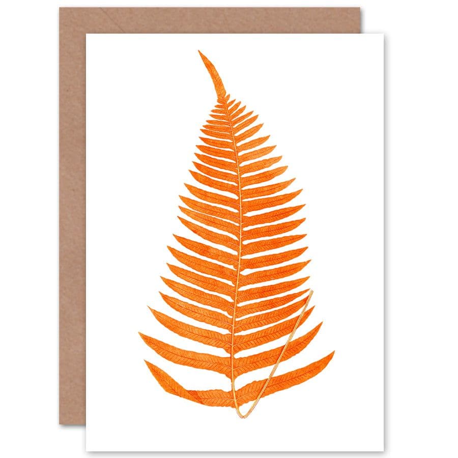 Botanics Red Orange Fern Greetings Card