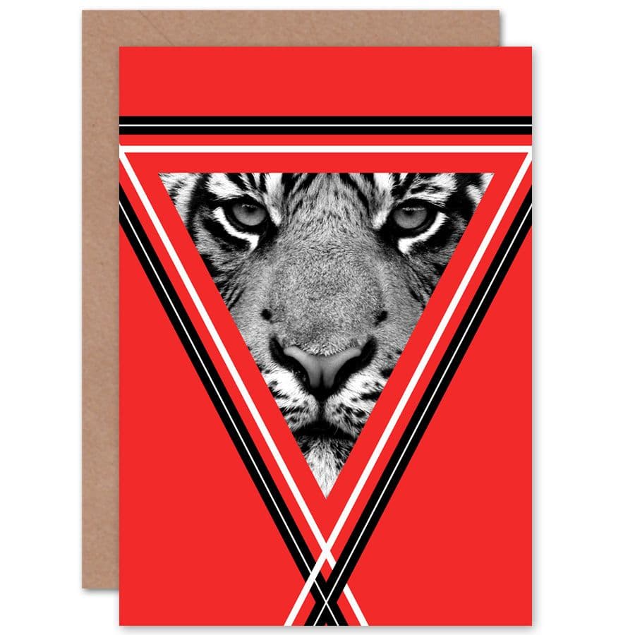 Triangle Tiger Greetings Card