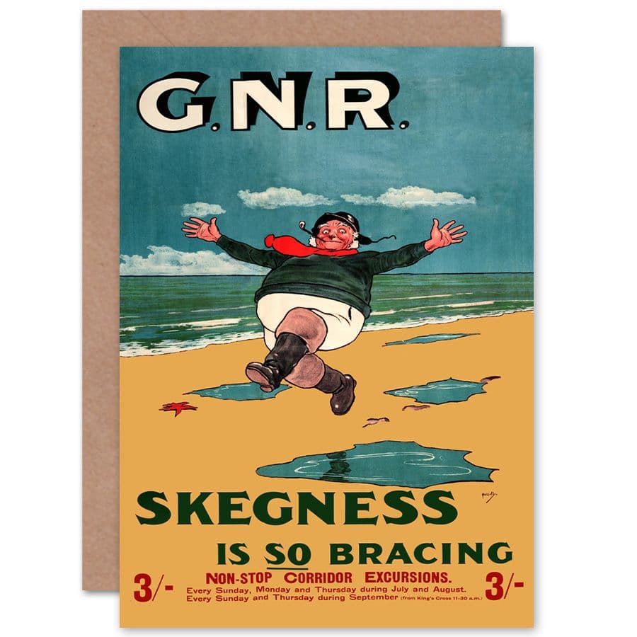 GNR Rail Skegness Vintage Advert Greetings Card