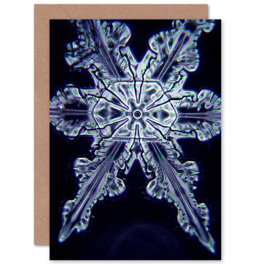 Snowflake Crystal Abstract Greetings Card