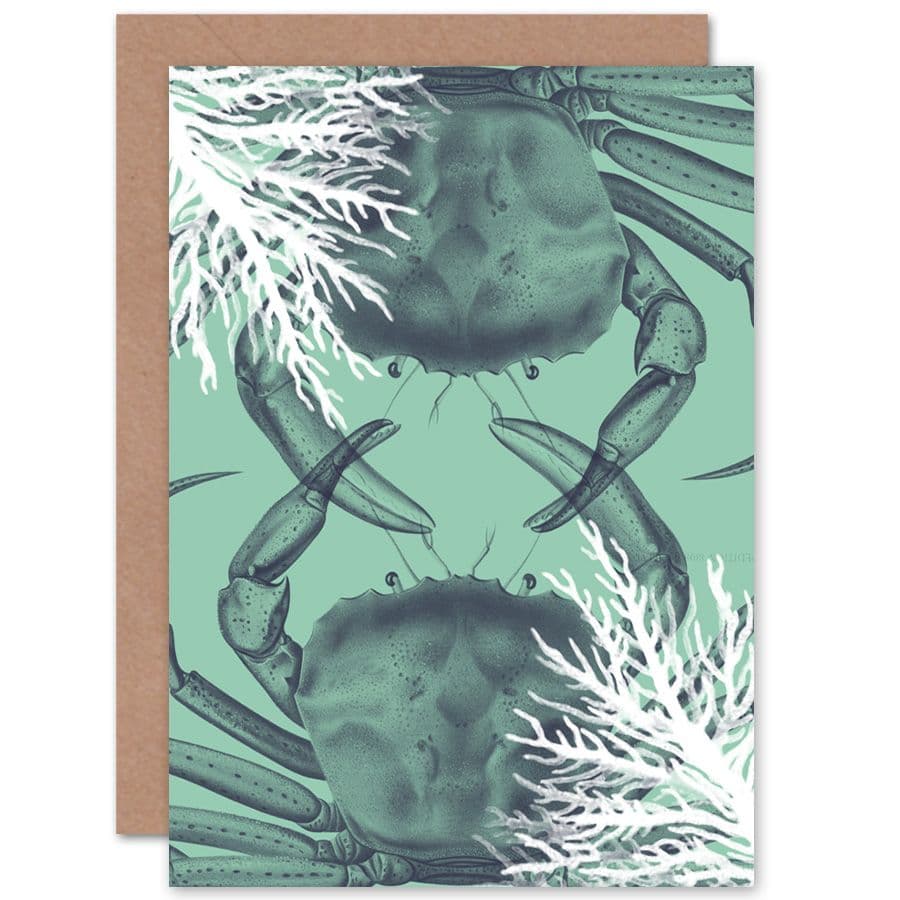 Crab Collage Greetings Card
