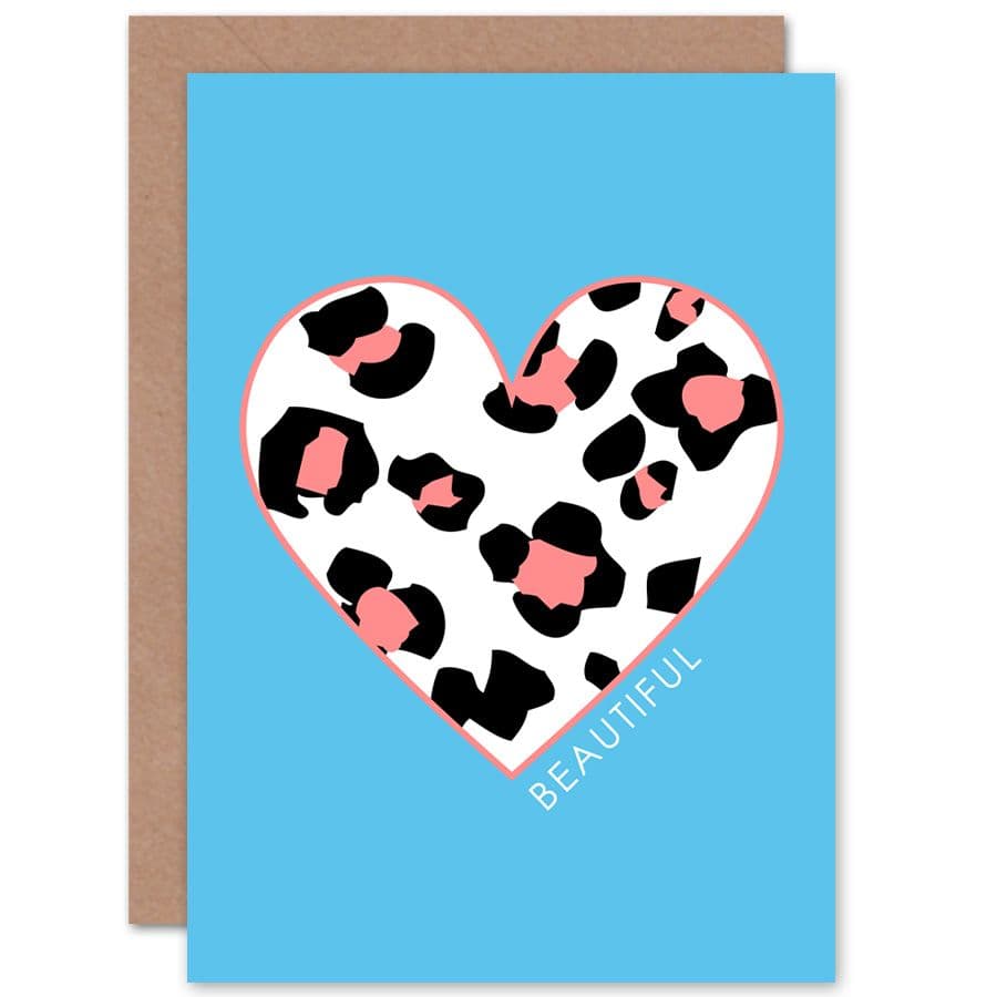 Leopard Beautiful Coral Greetings Card