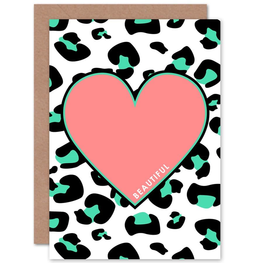 Leopard Coral Beautiful Reverse Greetings Card