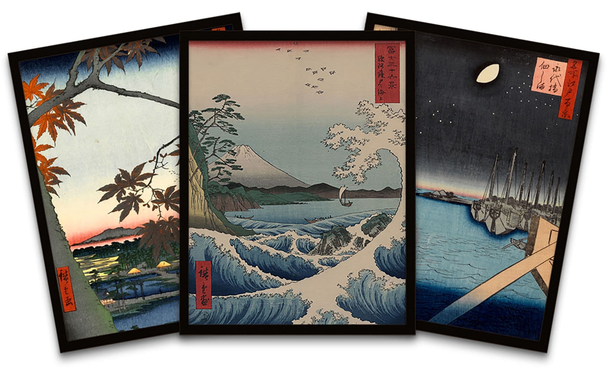 Wall Art Print Japan Woodblock Utagawa Framed Poster Pack 3