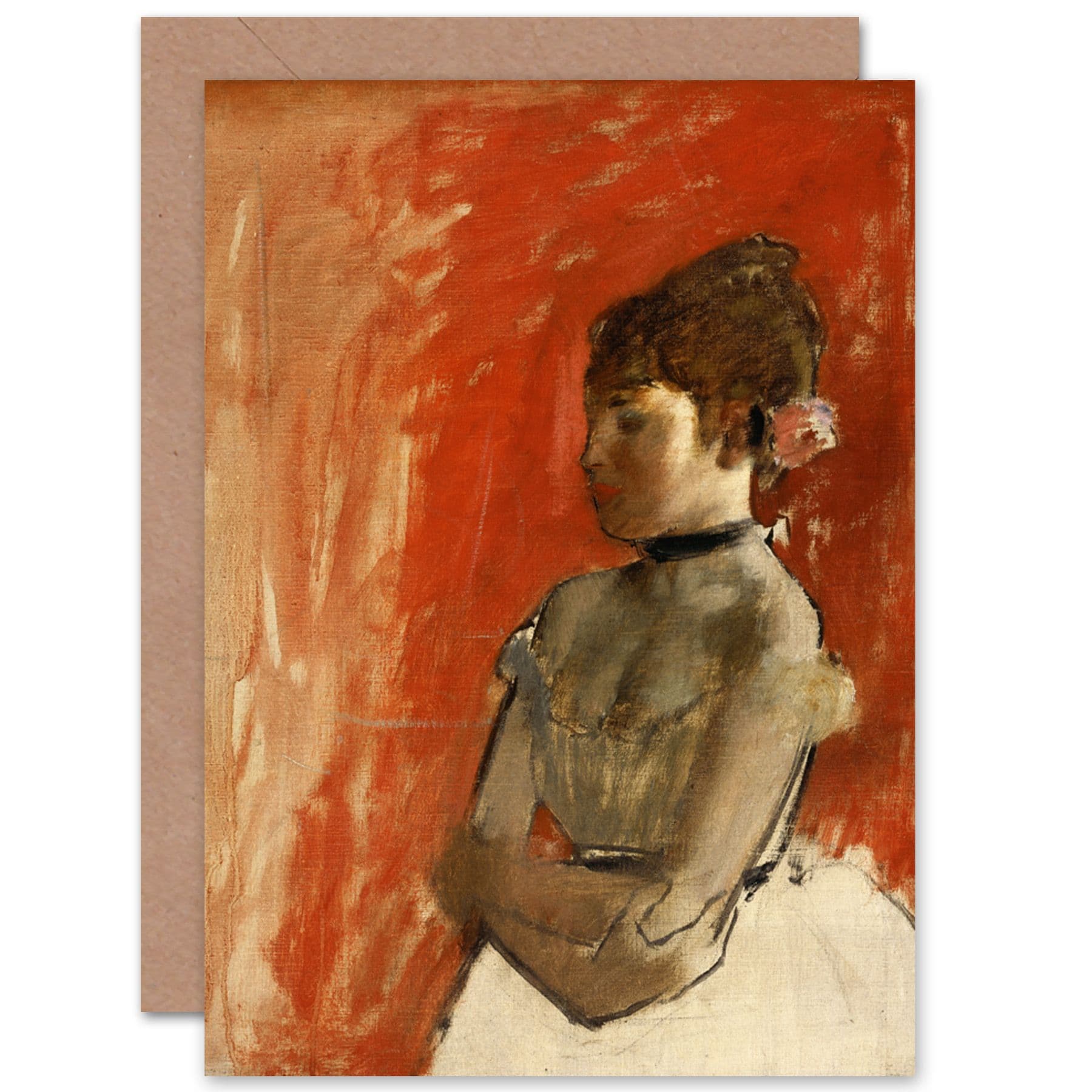 Edgar Degas Ballet Dancer With Arms Crossed Fine Art Greetings Card
