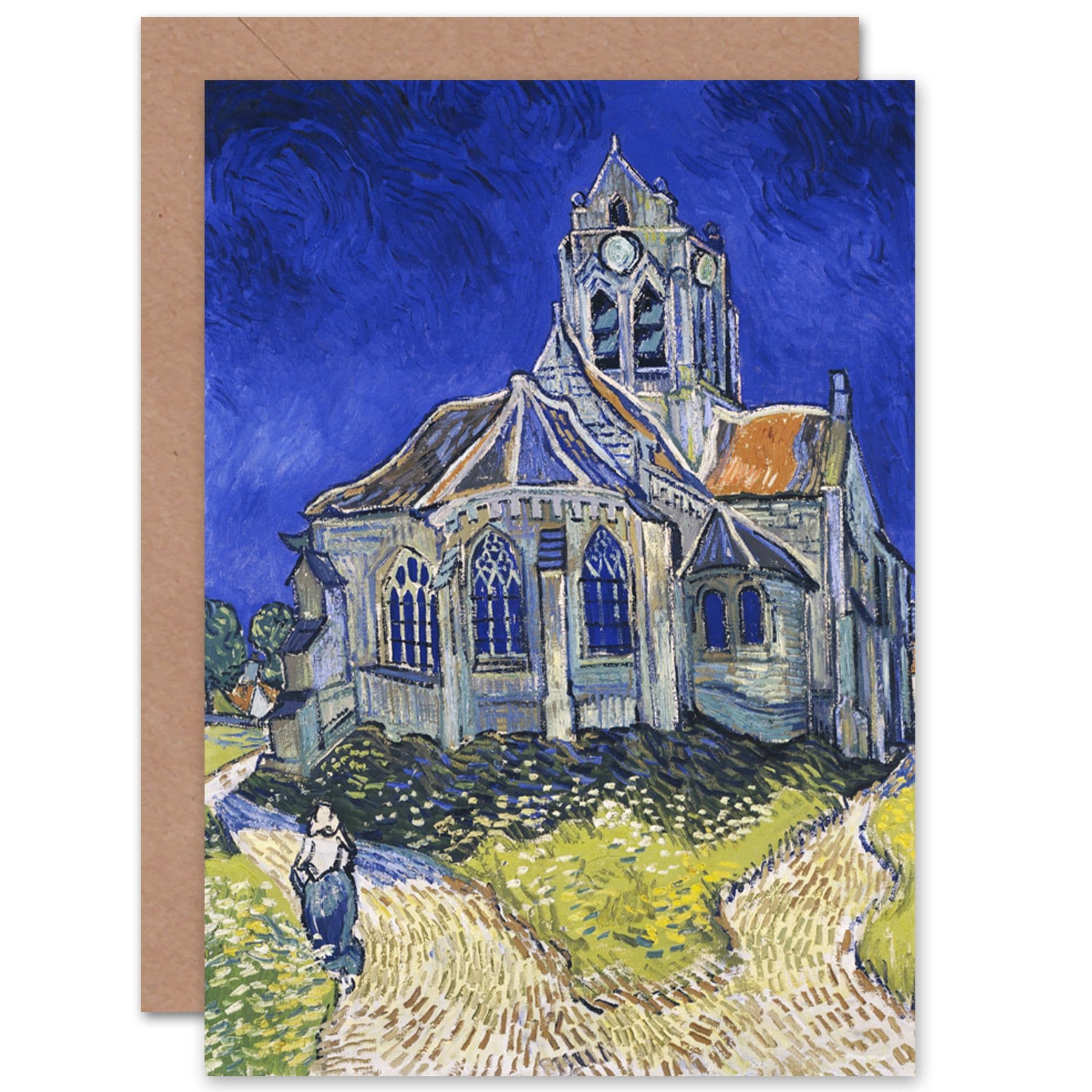 Van Gogh Church Auvers Sur Oise View Chevet Fine Art Greetings Card