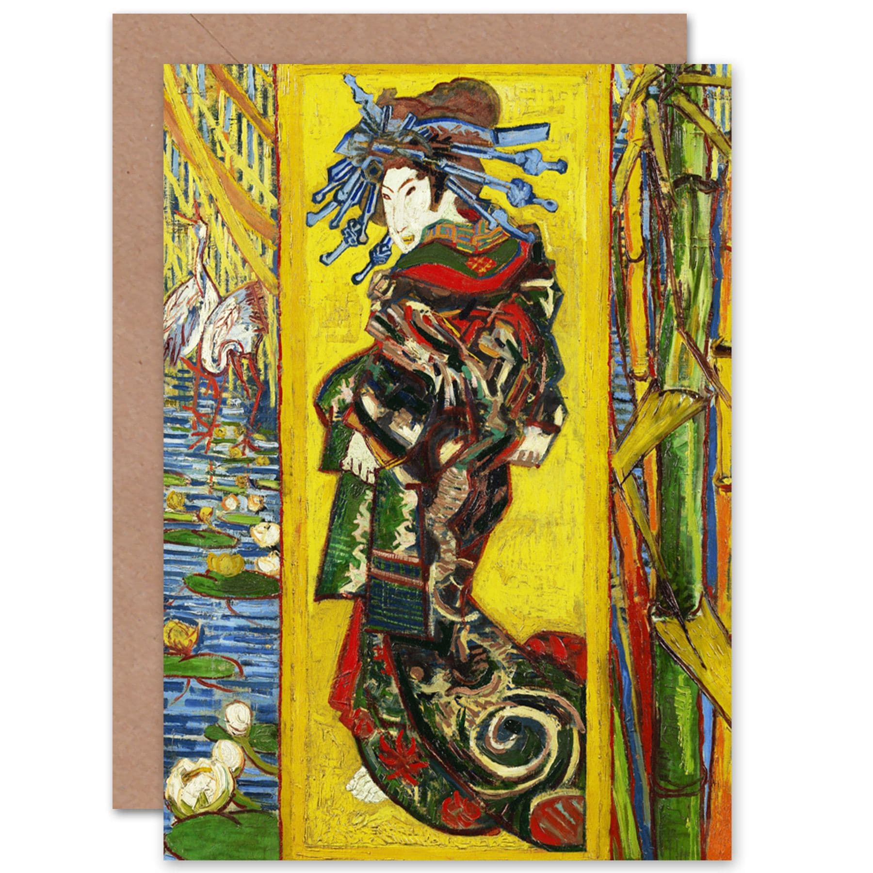 Vincent Van Gogh Courtesan After Eisen Cropped Fine Art Greetings Card