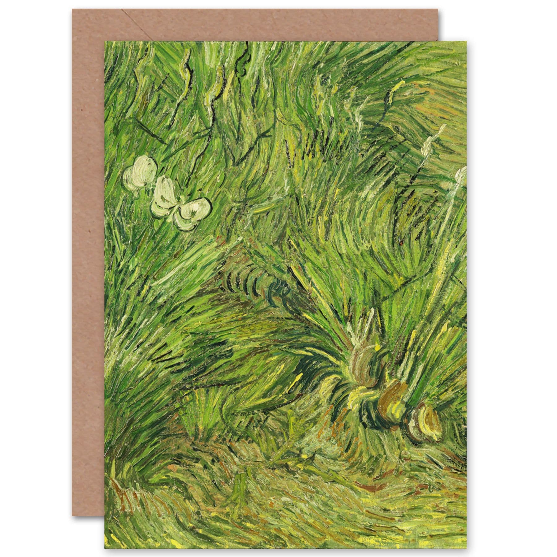 Vincent Van Gogh Garden With Butterflies Fine Art Greetings Card
