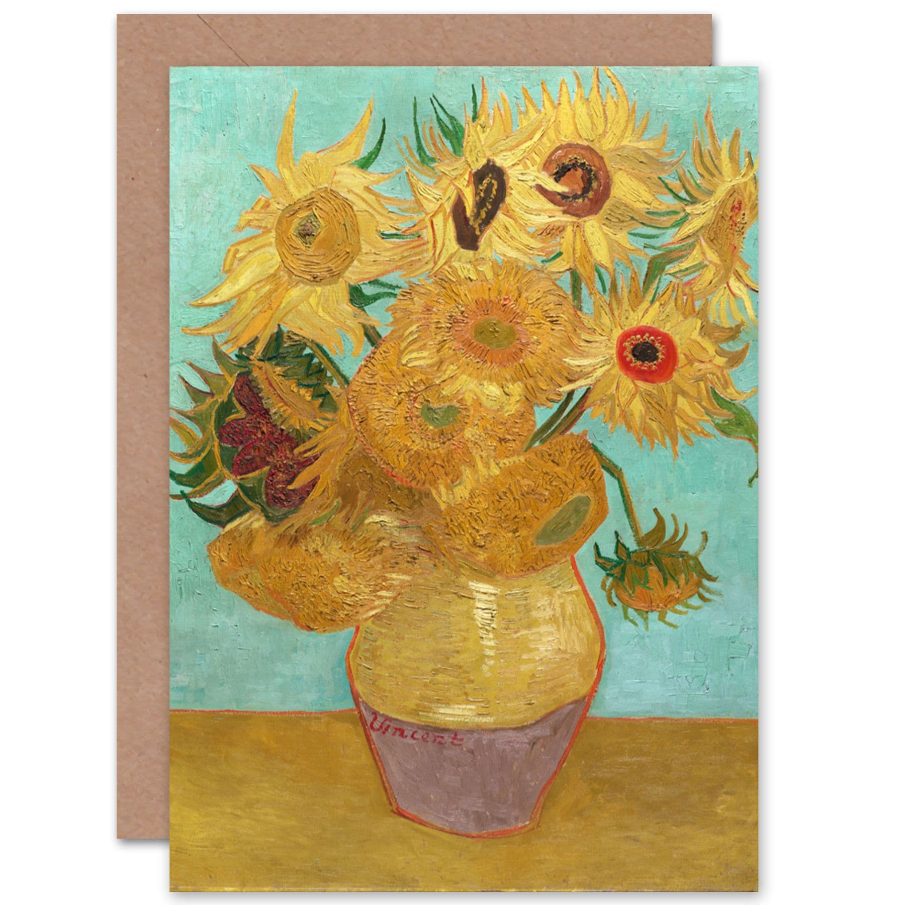 Vincent Van Gogh Dutch Sunflowers Fine Art Greetings Card