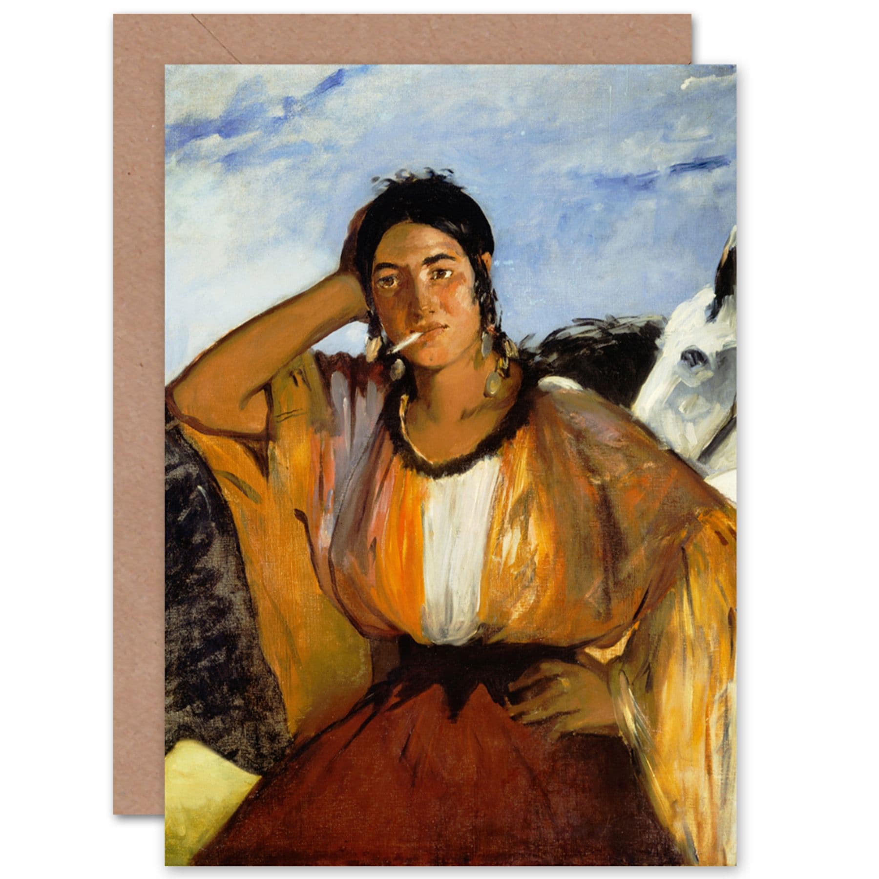 Edouard Manet Gypsy Cigarette Painting Fine Art Greetings Card