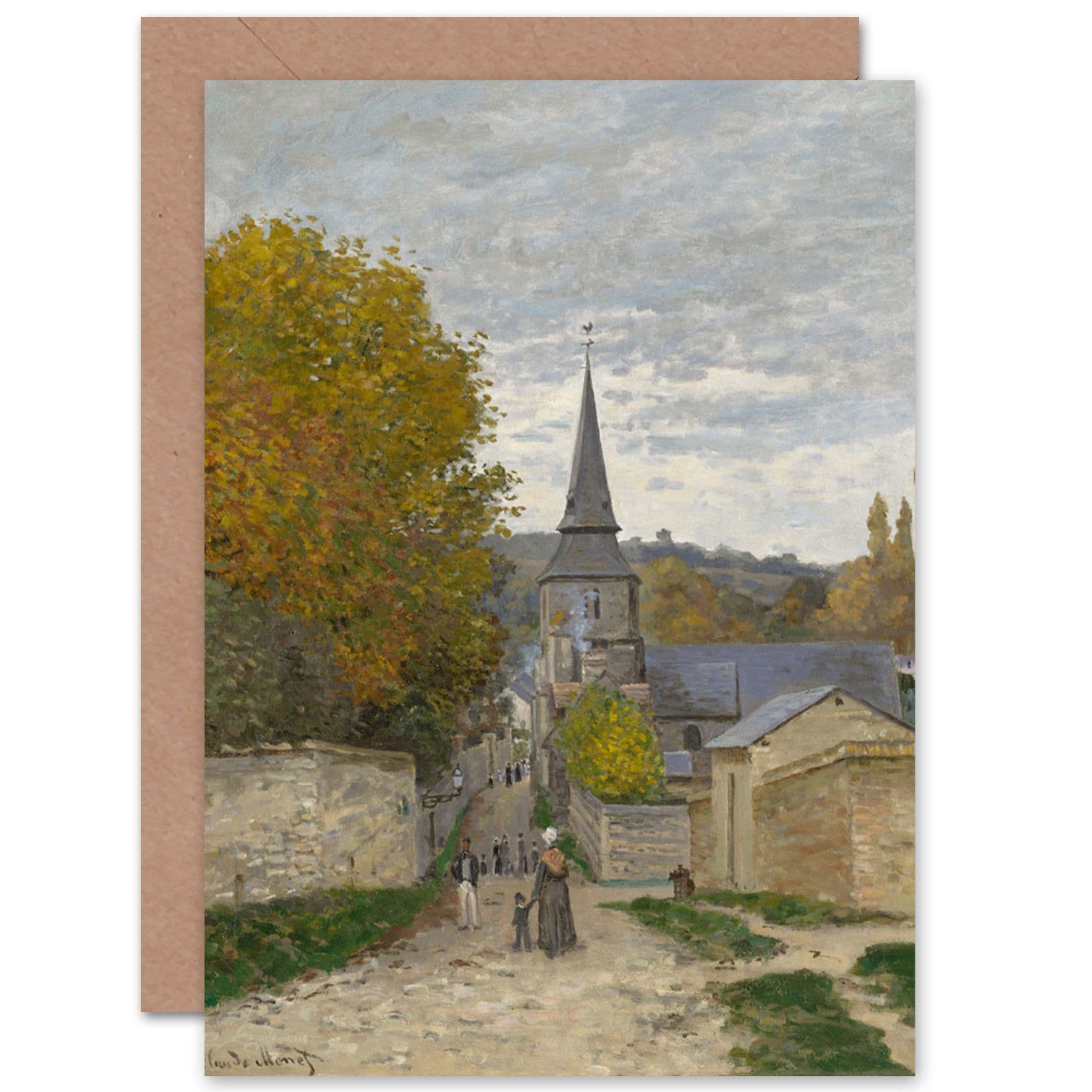 Monet Street Sainte Adresse 1867 Painting Fine Art Greetings Card
