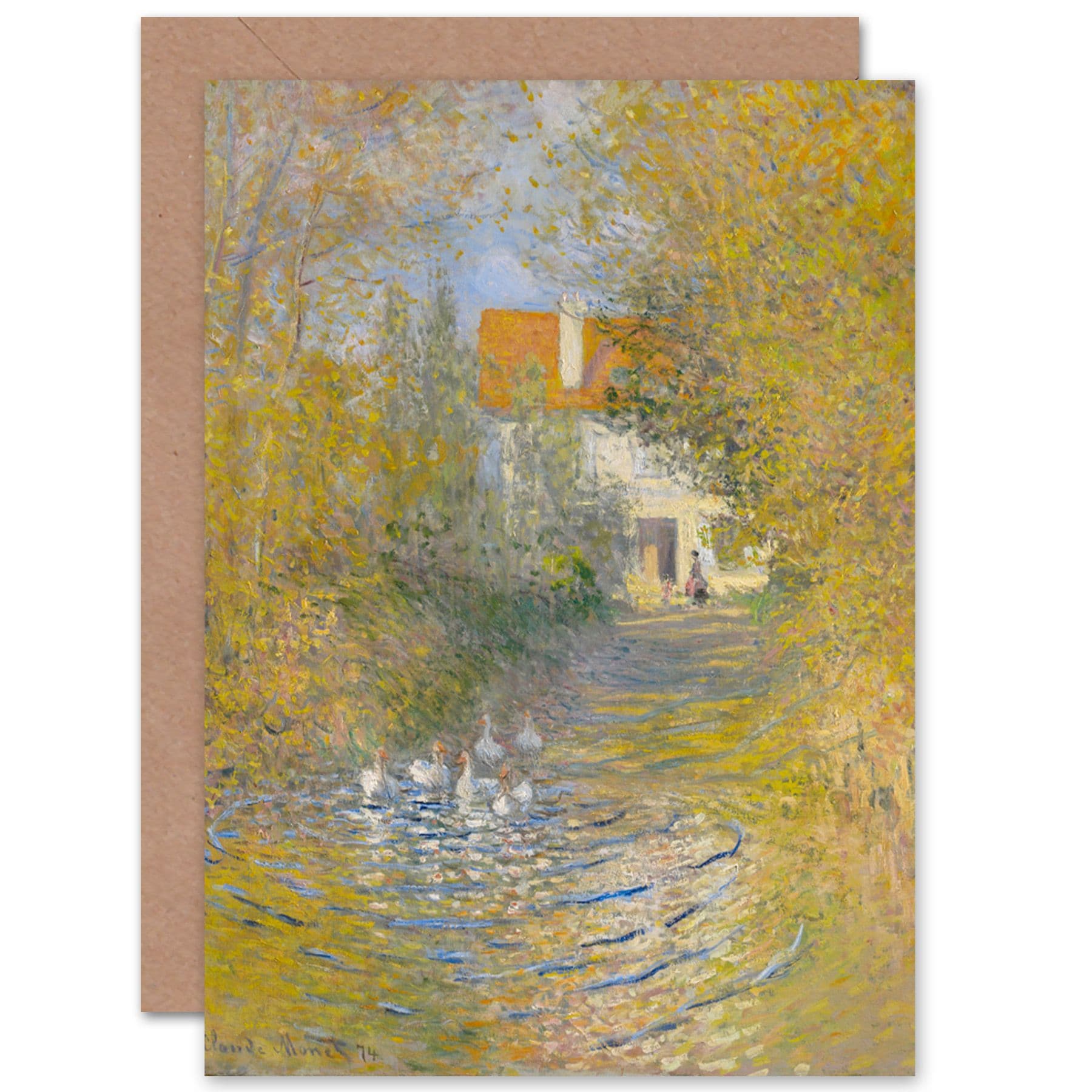 Claude Monet The Geese Painting Fine Art Greetings Card