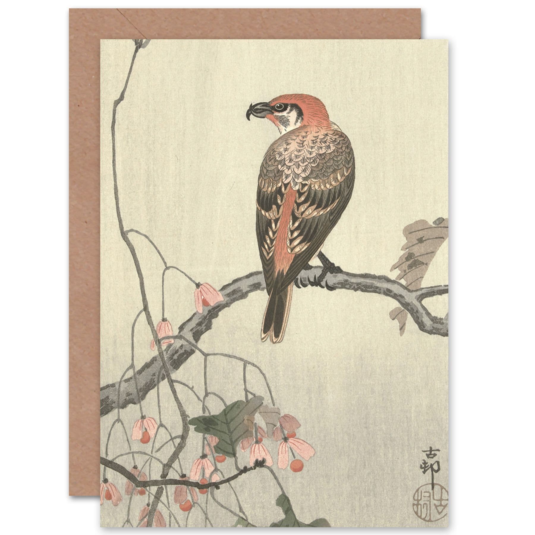 Ohara Koson Crossbill On Tree Branch Japan Fine Art Greetings Card