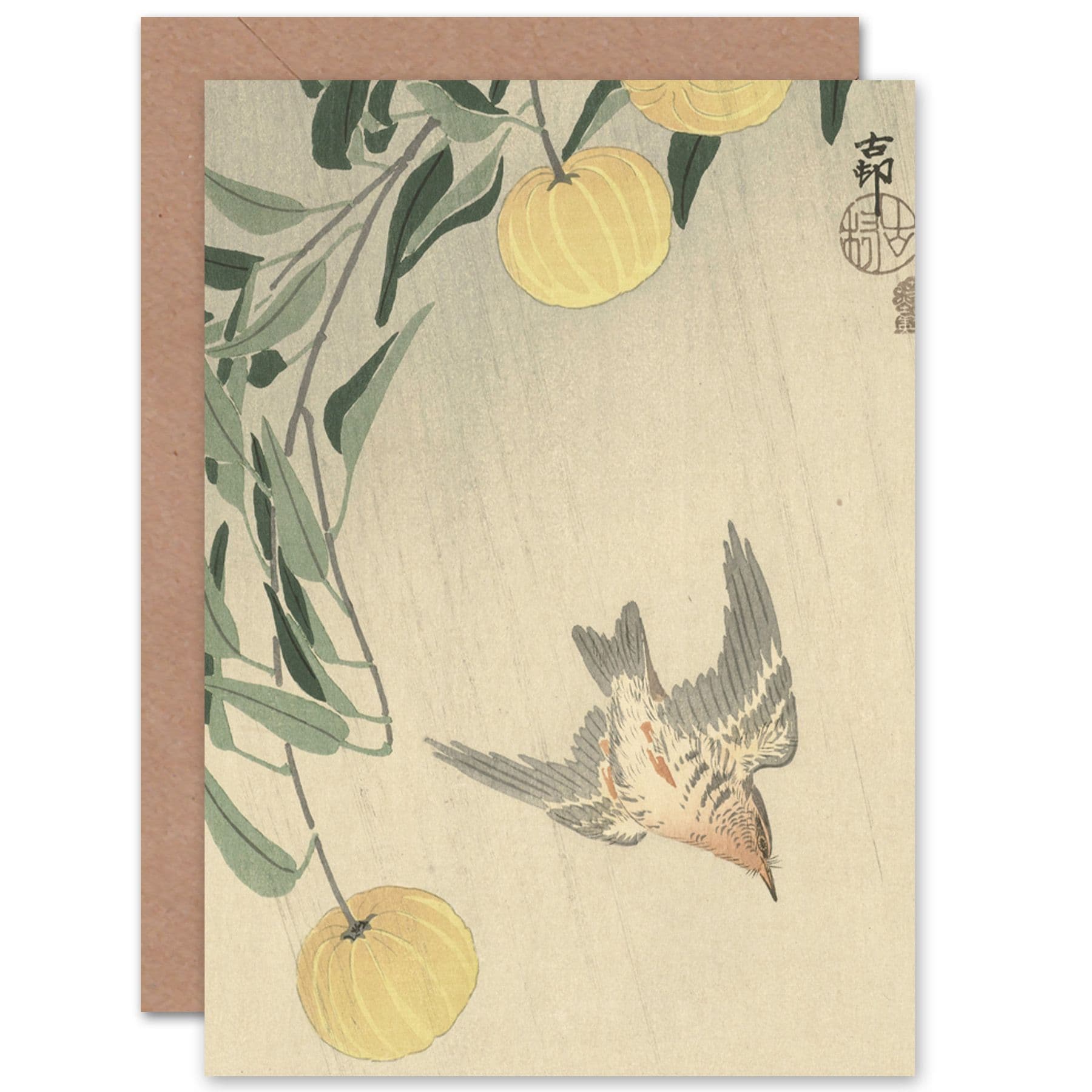 Ohara Koson Cuckoo Rain Japan Painting Fine Art Greetings Card