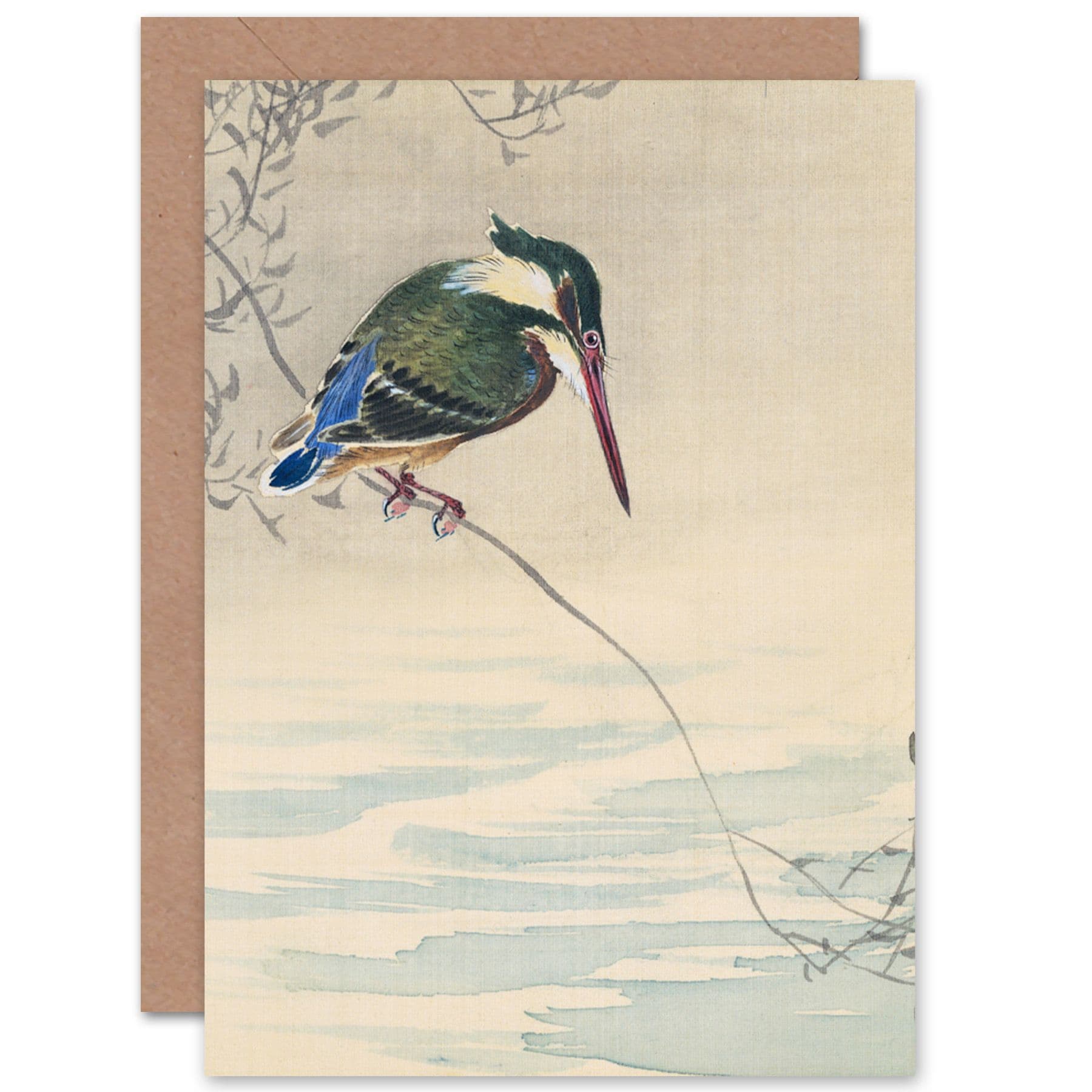 Ohara Koson Kingfisher Bird Japan Painting Fine Art Greetings Card