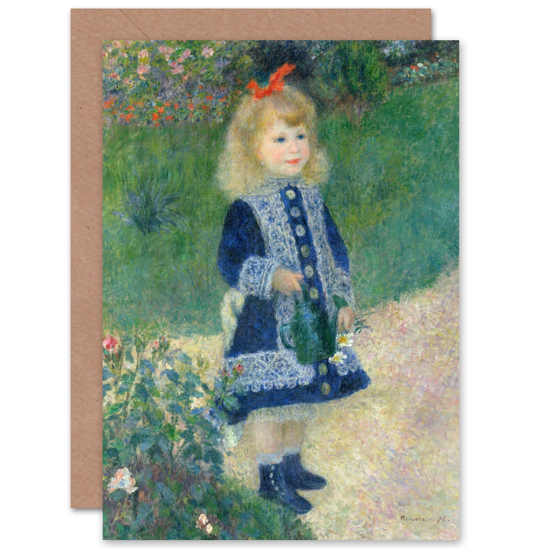 Renoir Watering Can Fine Art Greetings Card