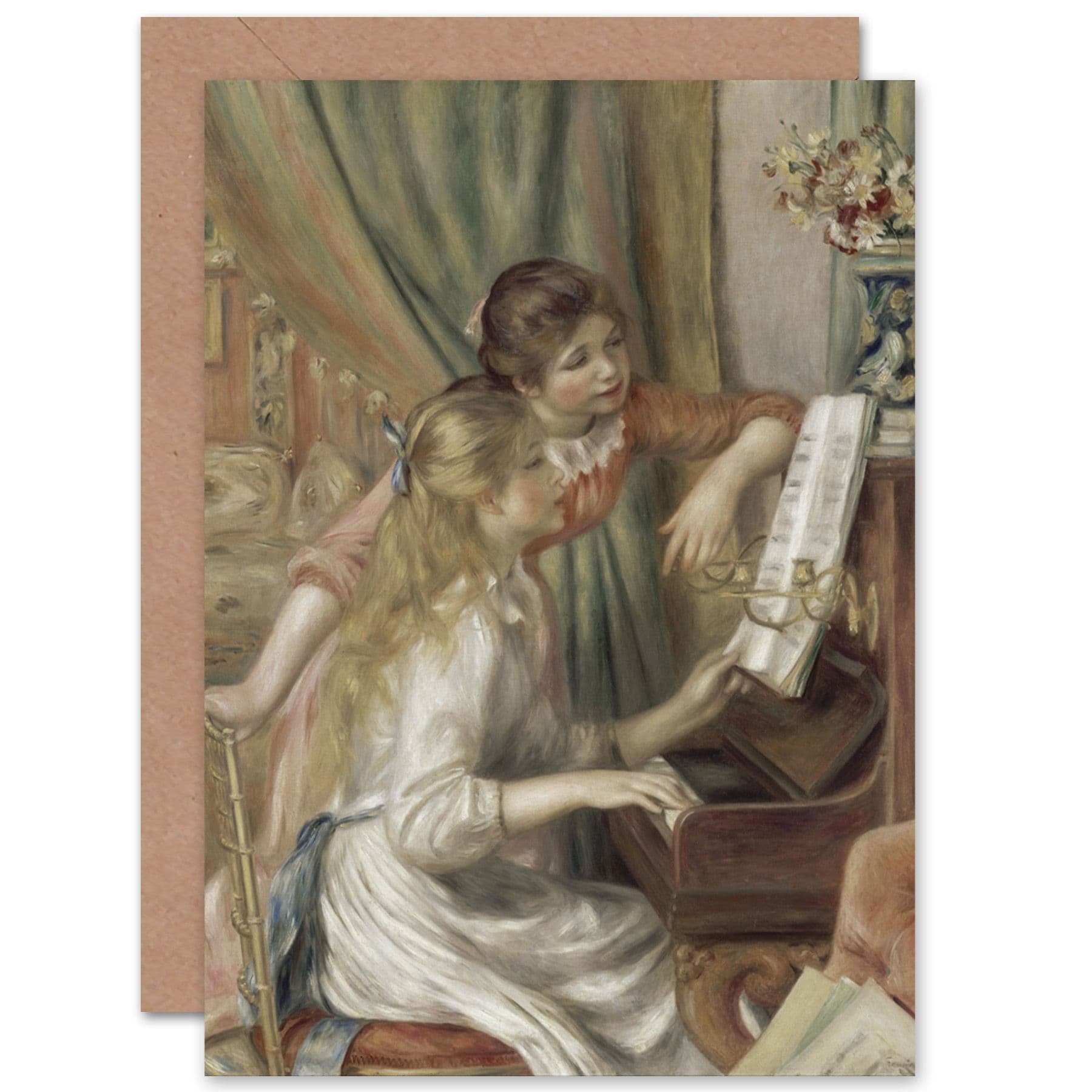 Renoir At Piano Fine Art Greetings Card