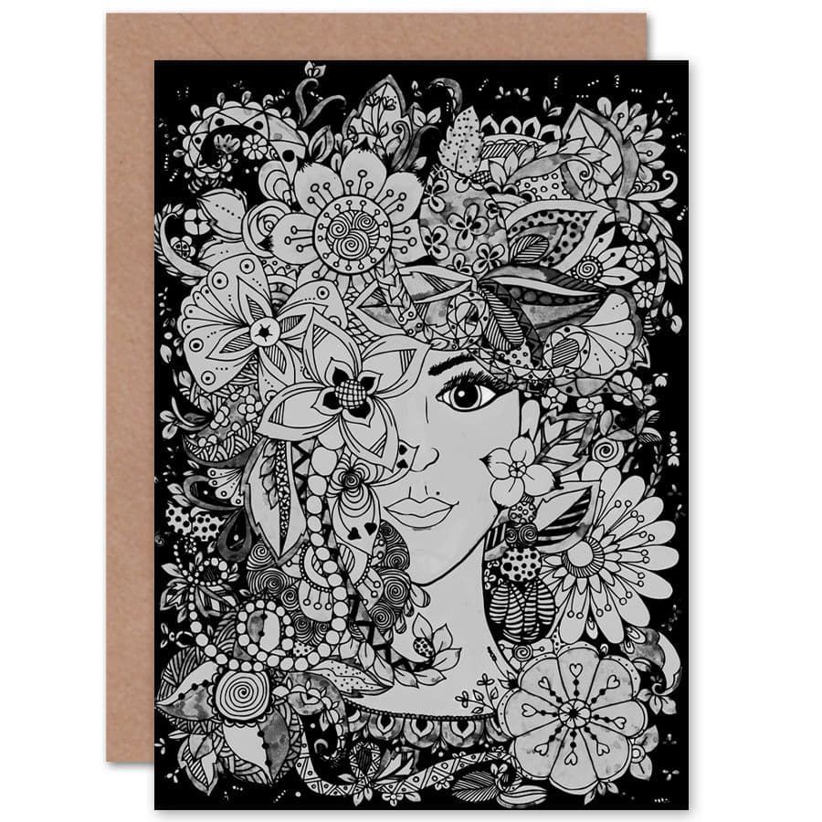 Flower Face Greetings Card