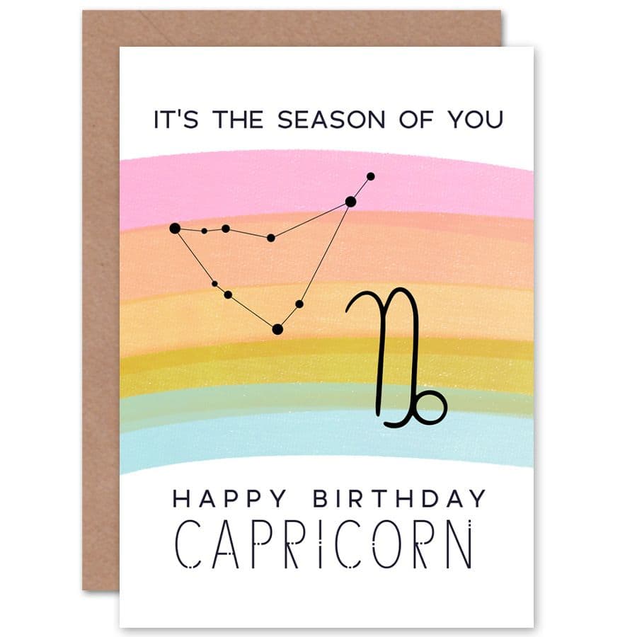Birthday Astrology Capricorn Zodiac Sign Greetings Card