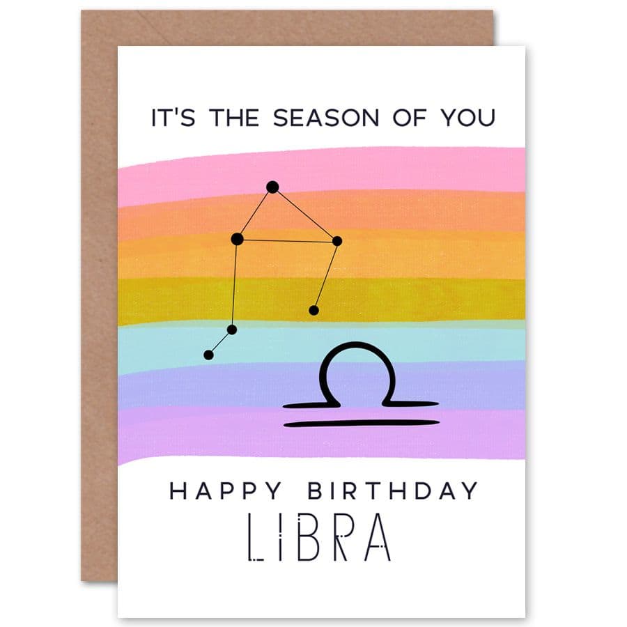 Birthday Astrology Libra Zodiac Sign Greetings Card