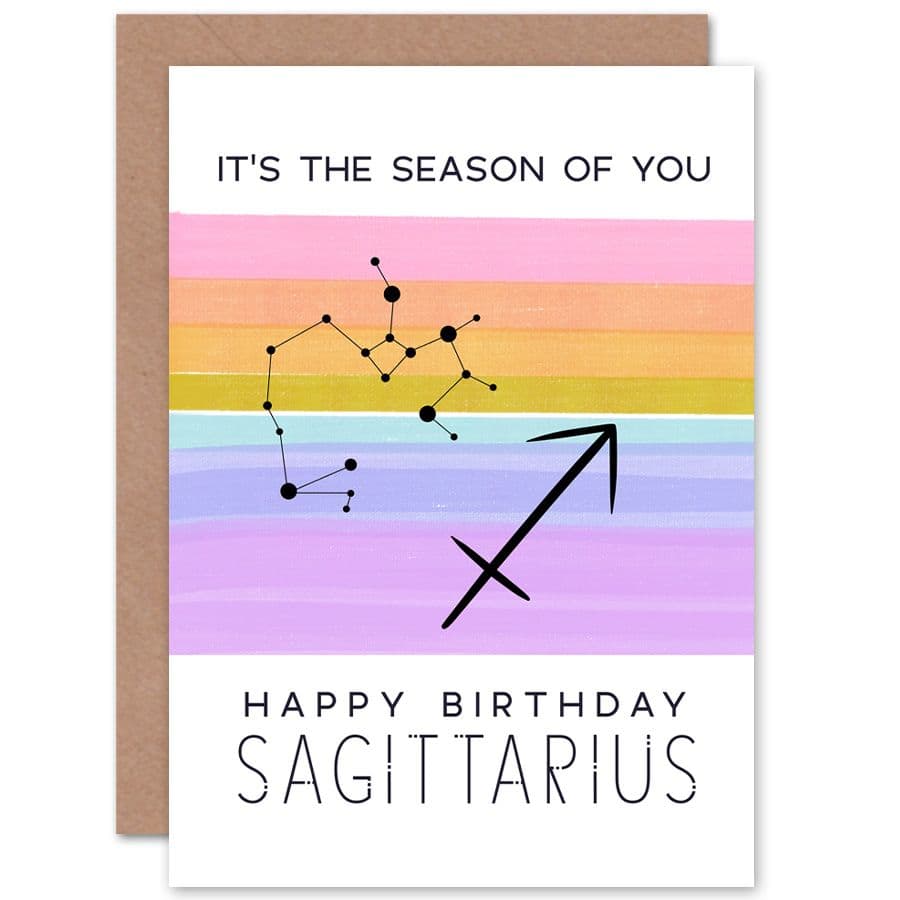Birthday Astrology Sagittarius Zodiac Sign Greetings Card