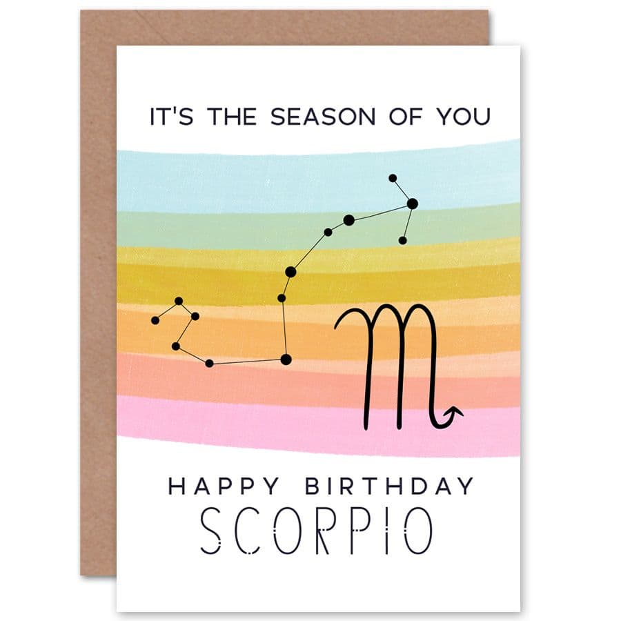 Birthday Astrology Scorpio Zodiac Sign Greetings Card