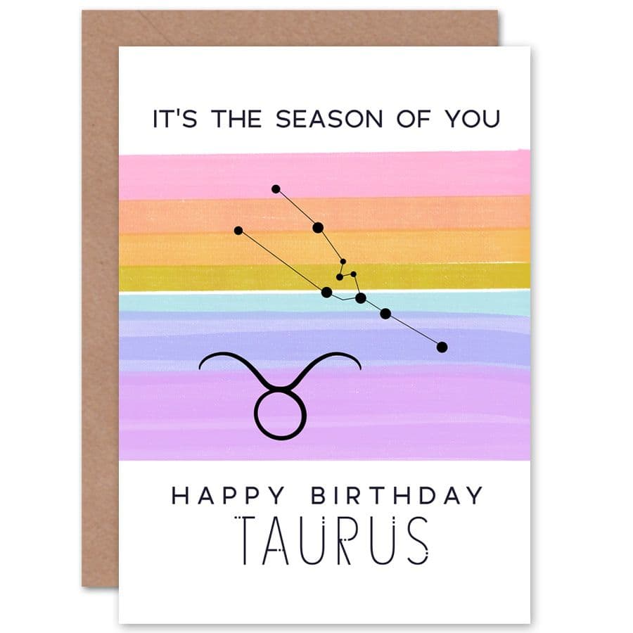 Birthday Astrology Taurus Zodiac Sign Greetings Card