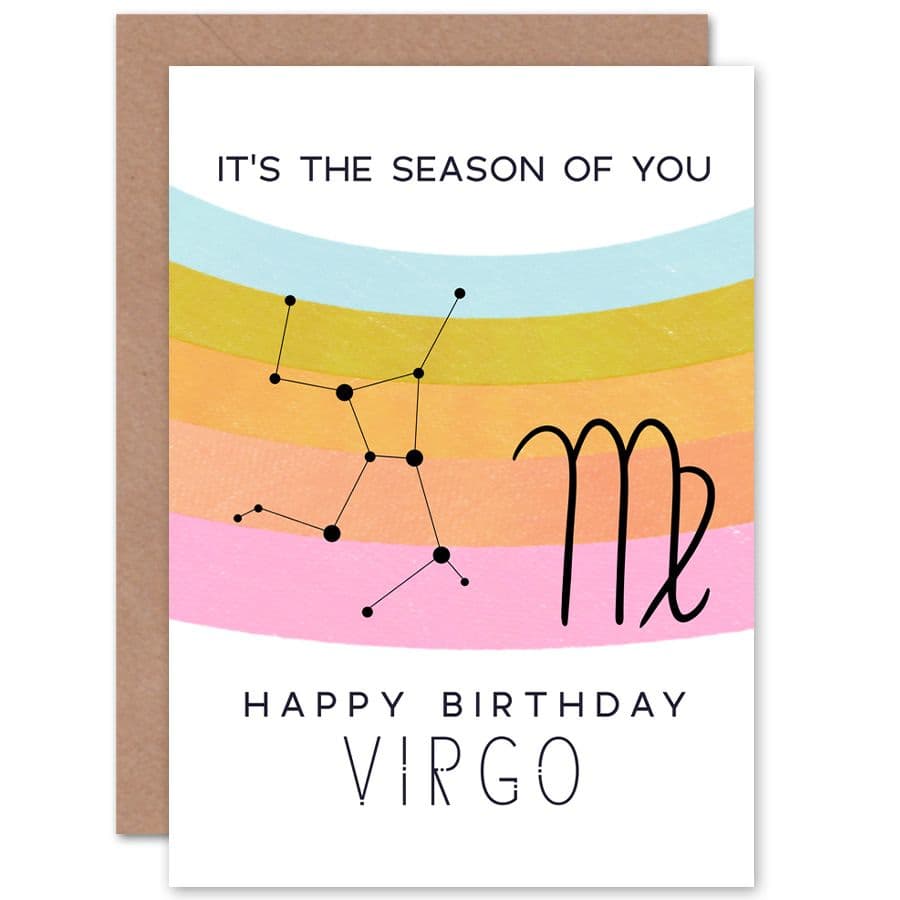 Birthday Astrology Virgo Zodiac Sign Greetings Card