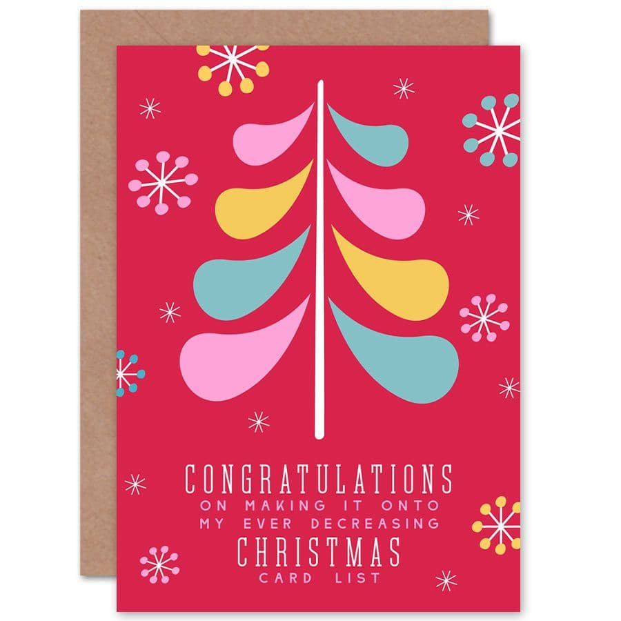 Christmas List Decreasing Funny Greetings Card